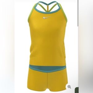 Nike Yellow Tank with Lime Trim and Silver Swoosh